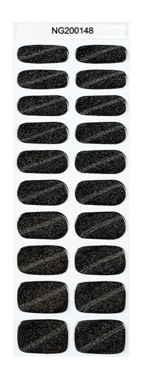 Semi-Cured Gel Nail Wraps NG200148/ Black Design