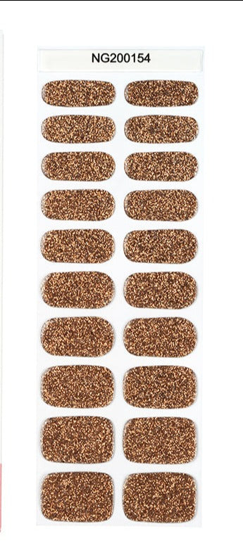 Semi-Cured Gel Nail Wraps NG200154/ Glitter Brown