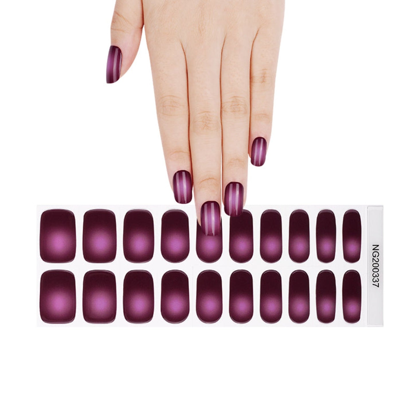 Semi-Cured Gel Nail Wraps NG200337 Dim Purple 20 pieces