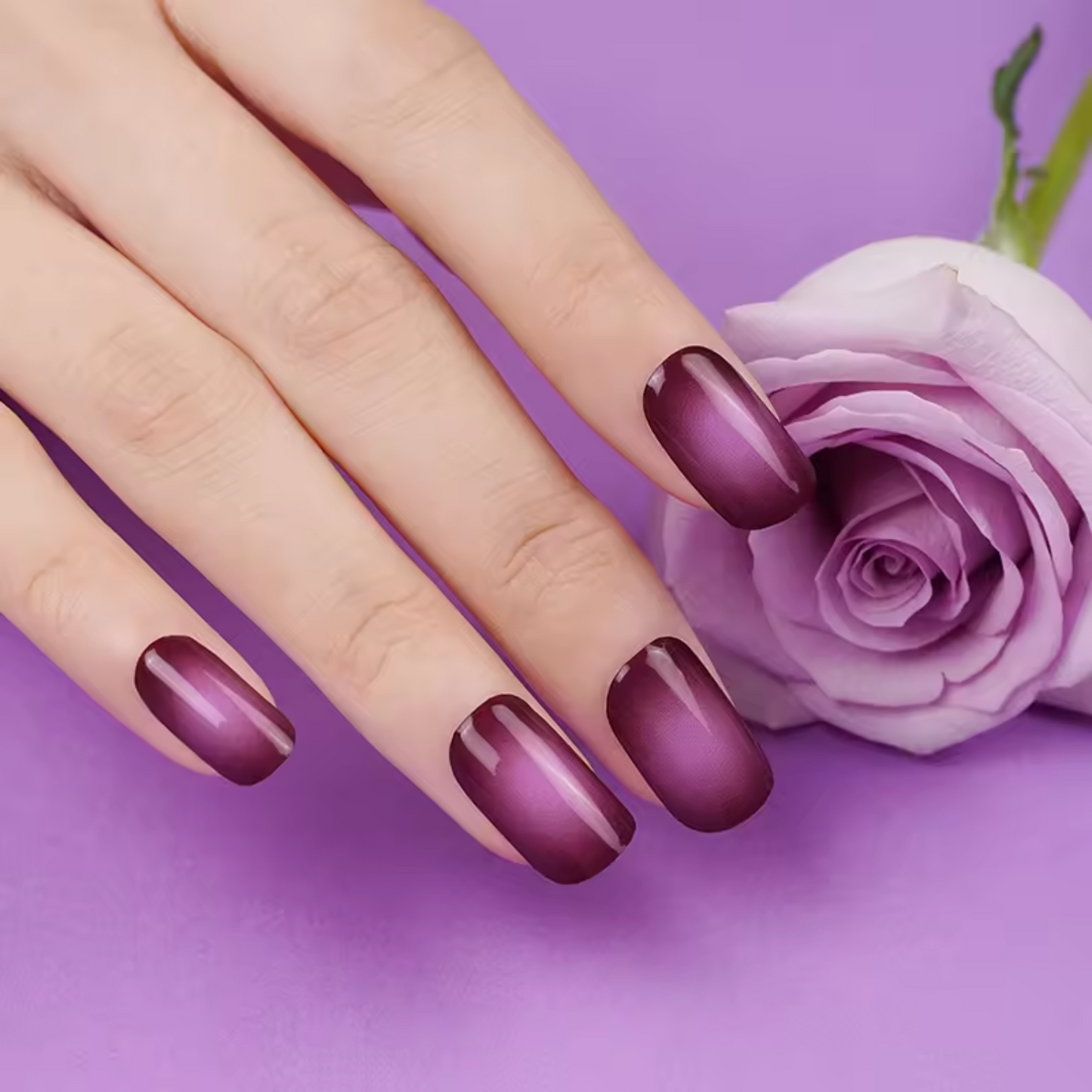 Semi-Cured Gel Nail Wraps NG200337 Dim Purple 20 pieces
