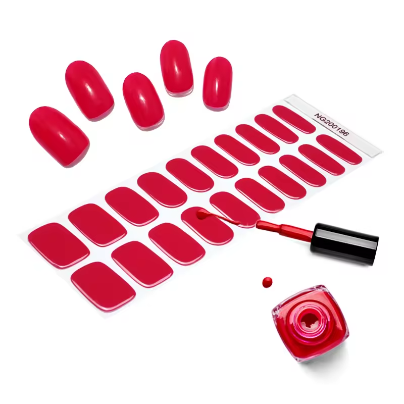 Semi-Cured Gel Nail Wraps NG200196/ Reddish