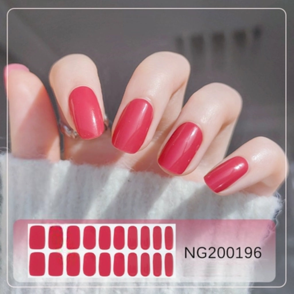 Semi-Cured Gel Nail Wraps NG200196/ Reddish