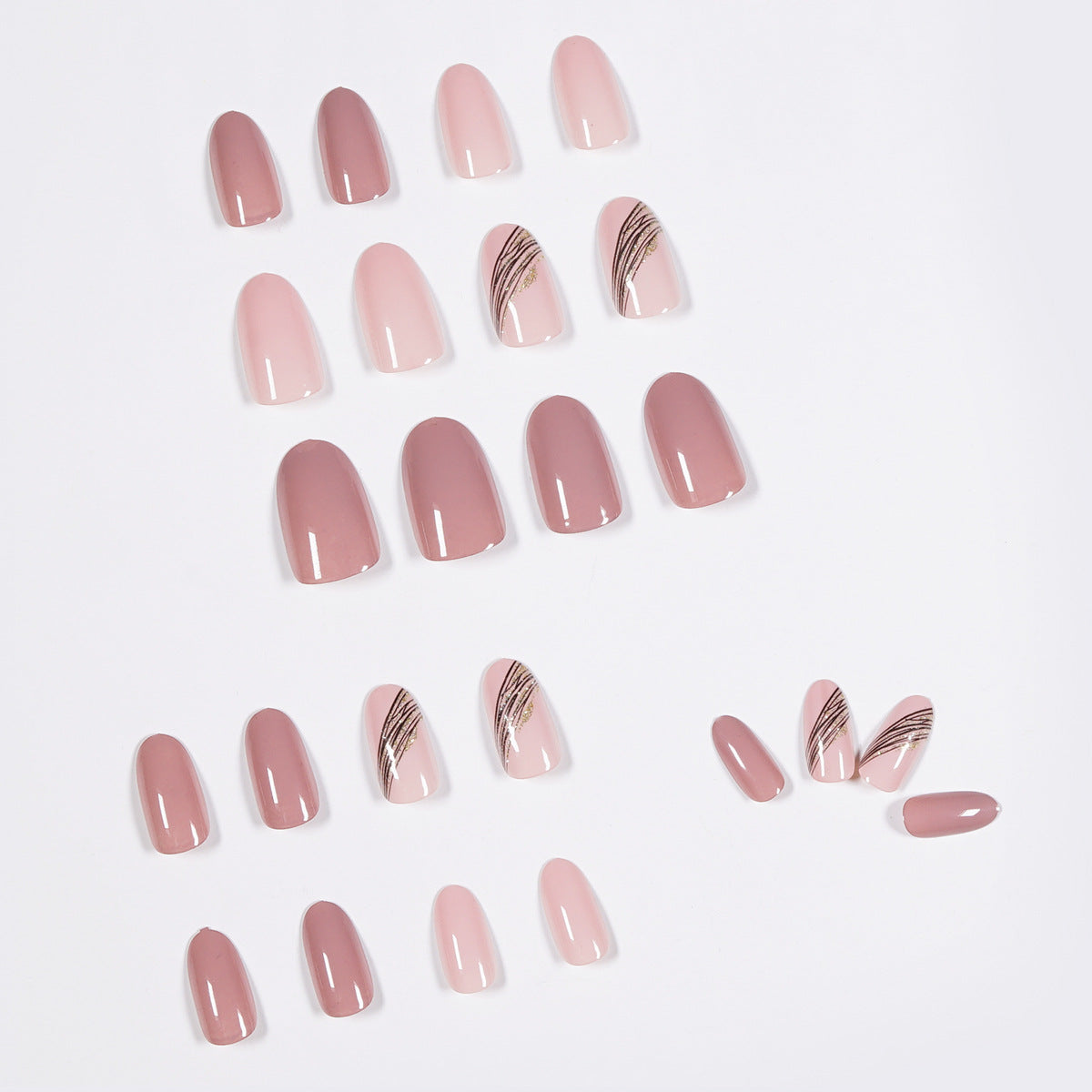Acrylic Press-On Nails JP867/ Nude Design