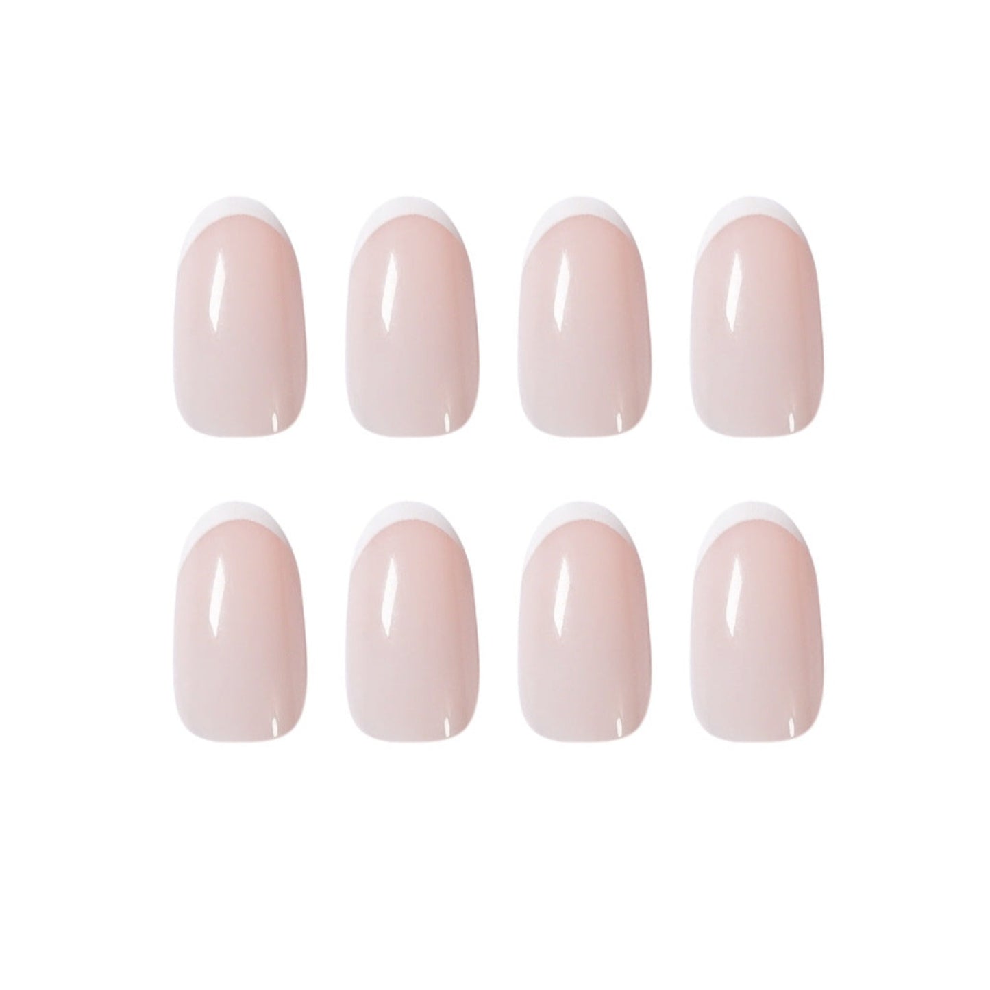 Acrylic Press-On Nails JP986/ Nude French Round