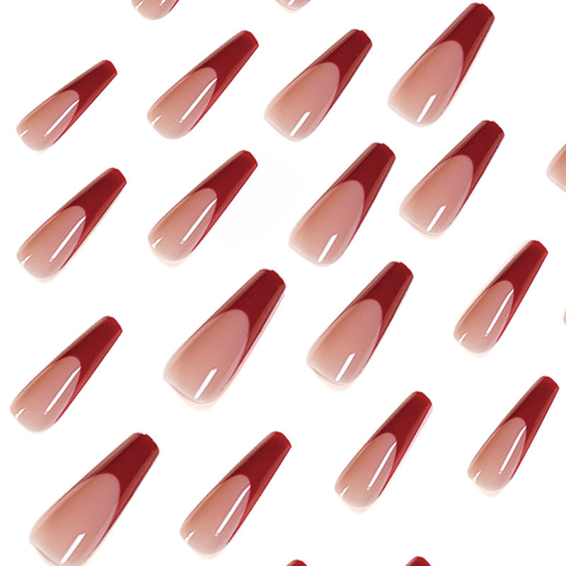 Acrylic Press-On Nails JP1028/ Red French