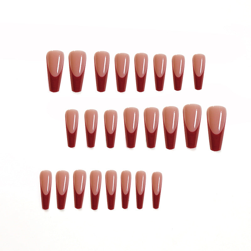 Acrylic Press-On Nails JP1028/ Red French