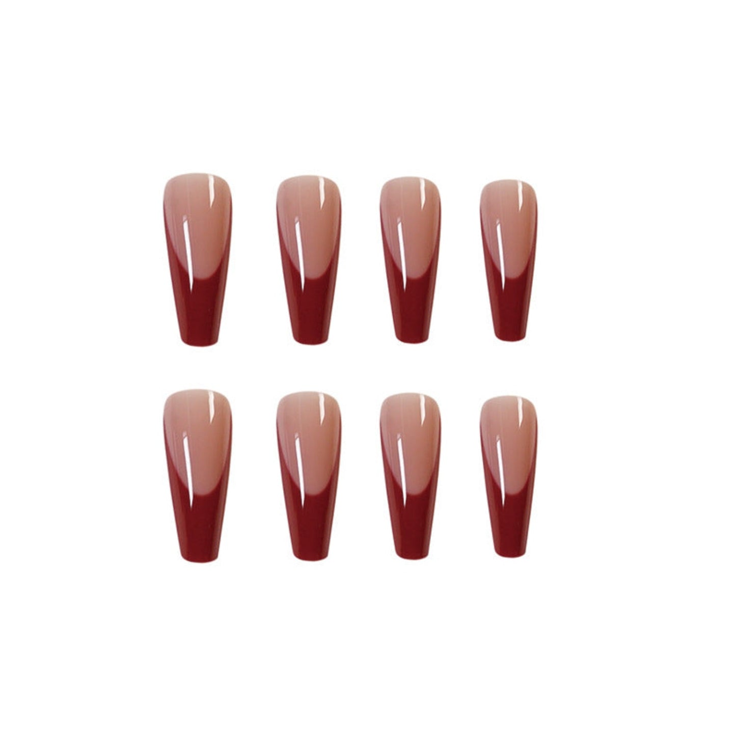 Acrylic Press-On Nails JP1028/ Red French