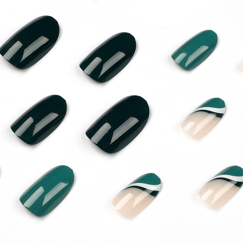 Acrylic Press-On Nails JP1572/ Green Design