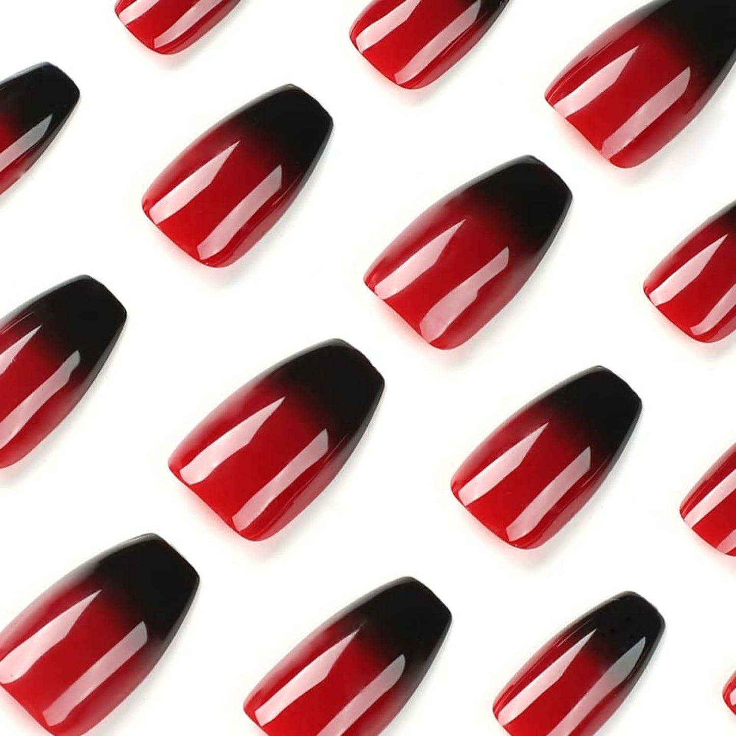 Acrylic Press-On Nails JP2522/ Smoked Red