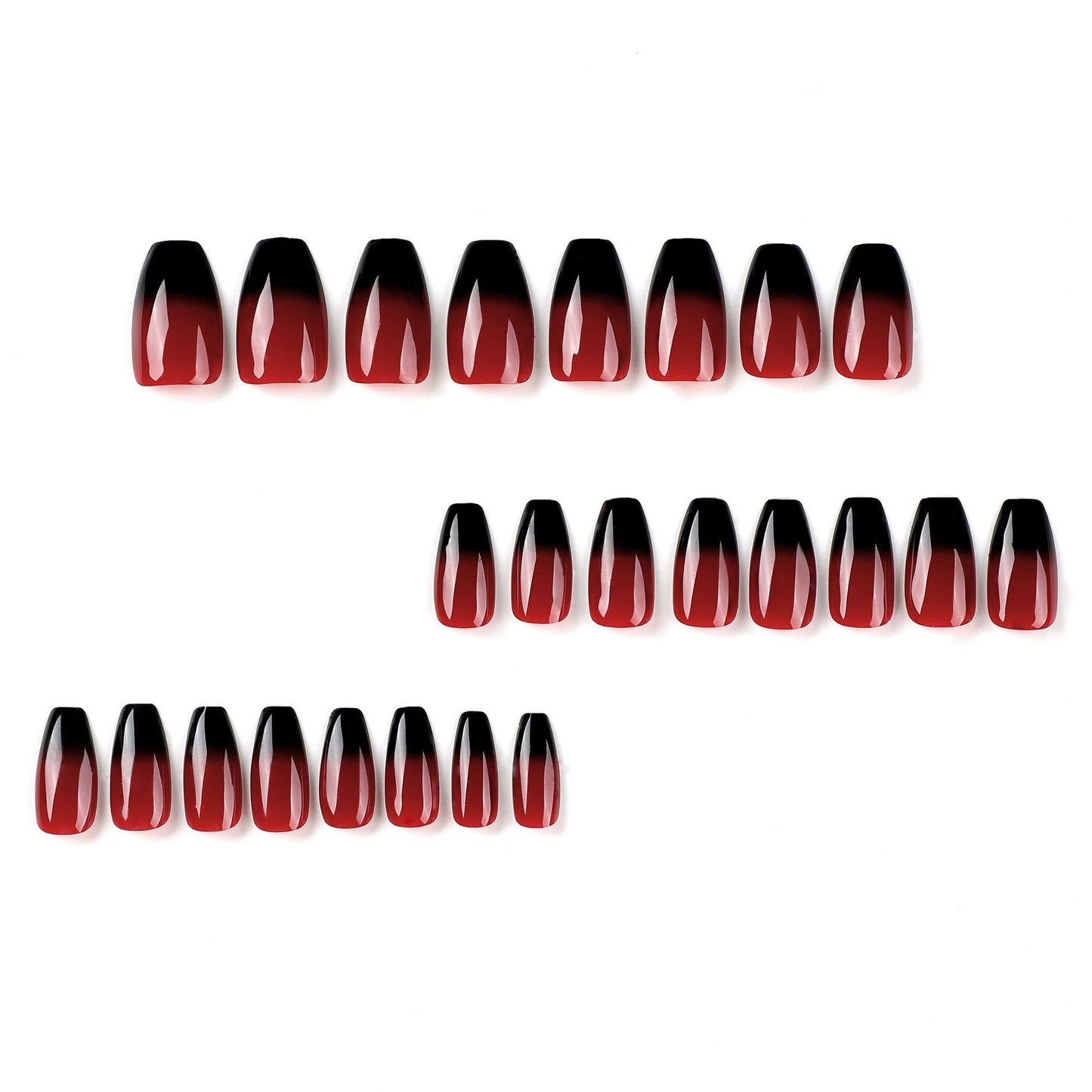 Acrylic Press-On Nails JP2522/ Smoked Red