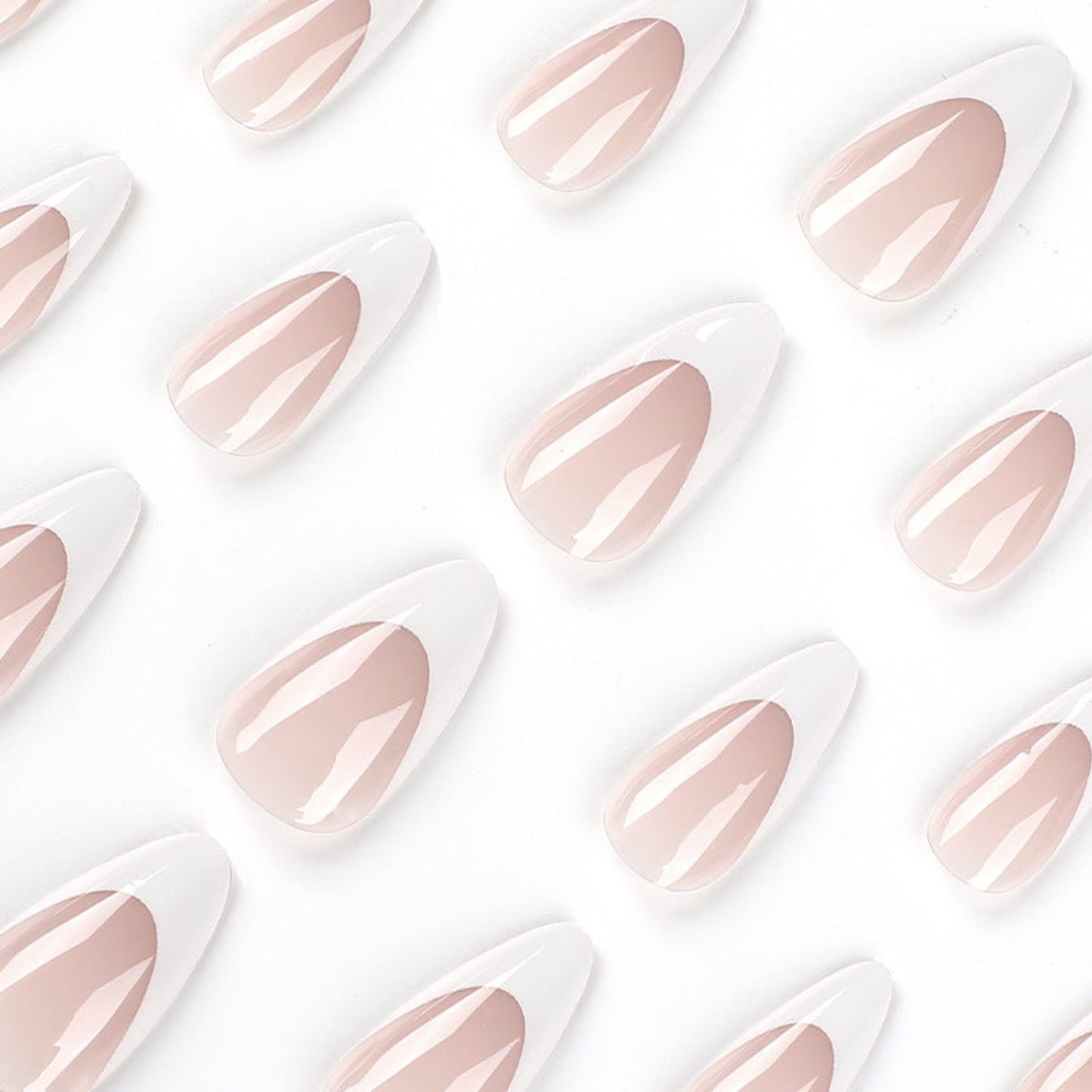 Acrylic Press-On Nails JP2418/ French Almond