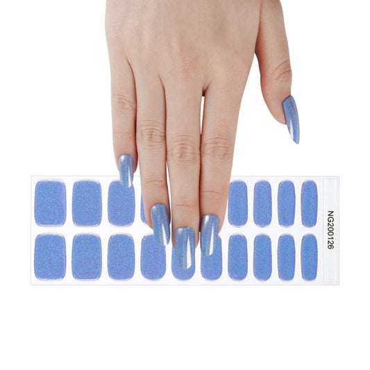 Semi-Cured Gel Nail Wraps NG200126/ Shiny Blue