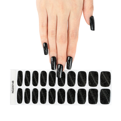 Semi-Cured Gel Nail Wraps NG200148/ Black Design