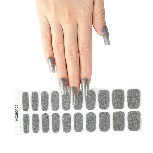 Semi-Cured Gel Nail Wraps NG200155/ Glitter Grey