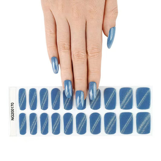 Semi-Cured Gel Nail Wraps NG200170/ Blue Design