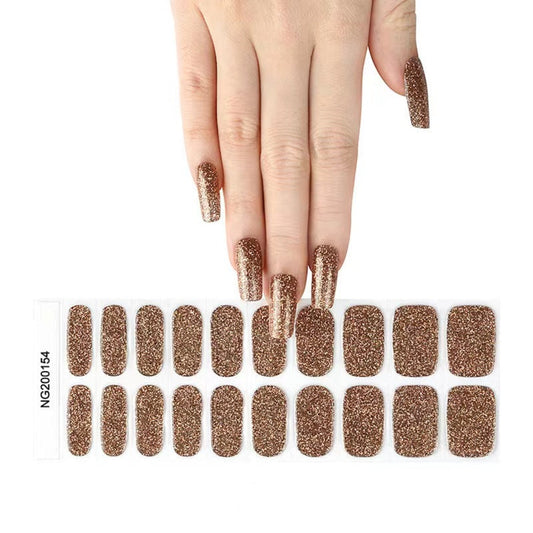 Semi-Cured Gel Nail Wraps NG200154/ Glitter Brown