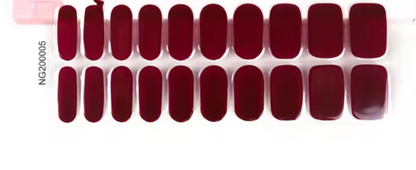 Semi-Cured Gel Nail Wraps NG200005/ Dark Red