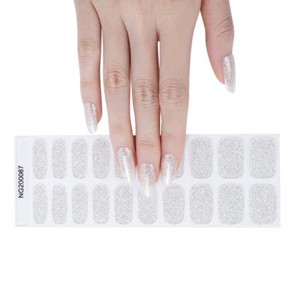 Semi-Cured Gel Nail Wraps NG200087/ Glitter White