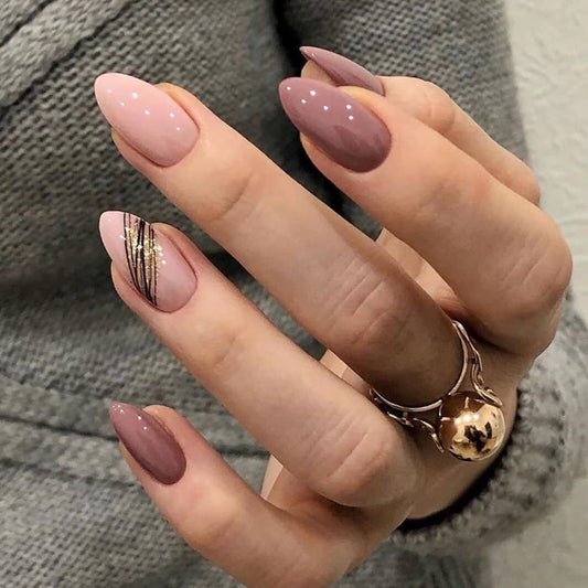Acrylic Press-On Nails JP867/ Nude Design