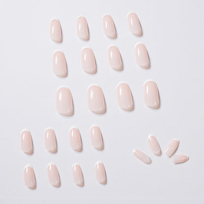 Acrylic Press-On Nails JP986/ Nude French Round
