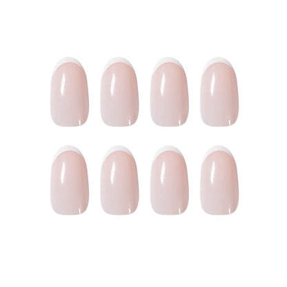 Acrylic Press-On Nails JP986/ Nude French Round