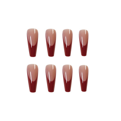 Acrylic Press-On Nails JP1028/ Red French