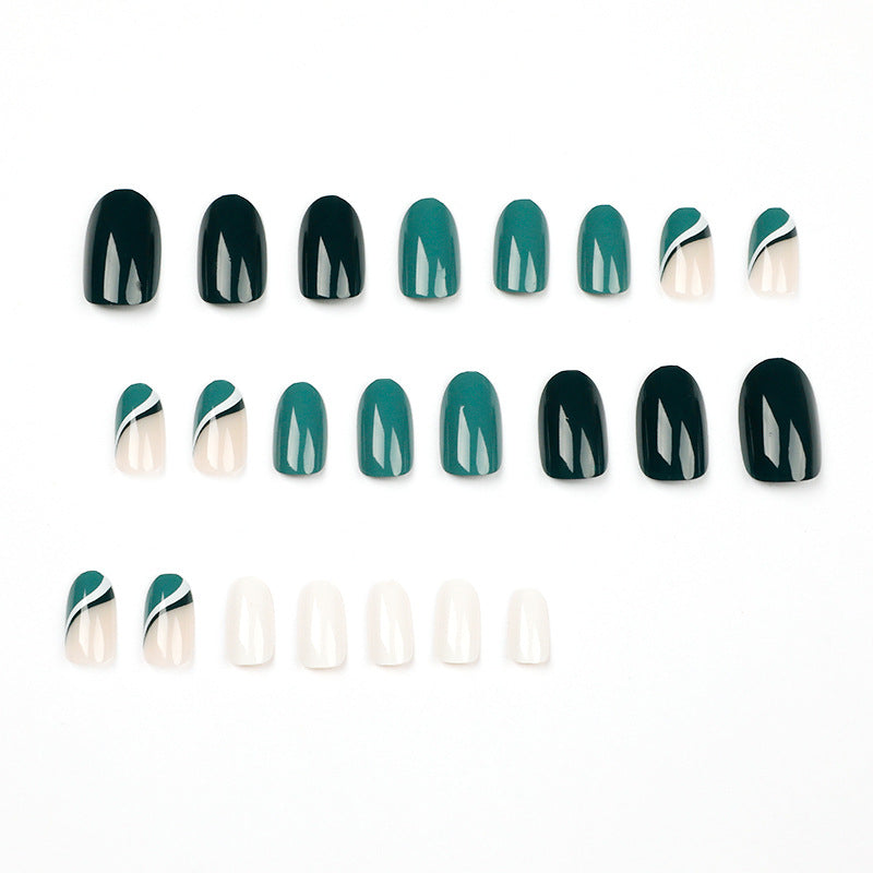 Acrylic Press-On Nails JP1572/ Green Design