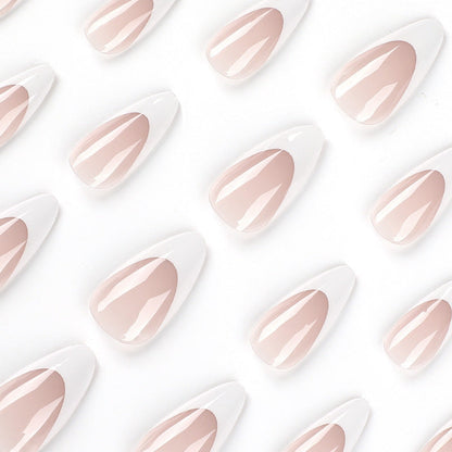 Acrylic Press-On Nails JP2418/ French Almond
