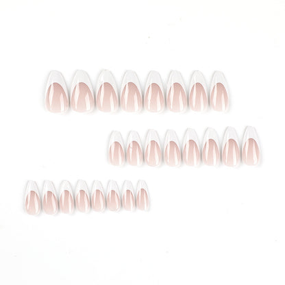 Acrylic Press-On Nails JP2418/ French Almond