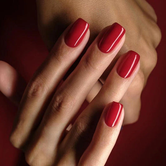 Acrylic Press-On Nails JP2102/ Classic Red Square